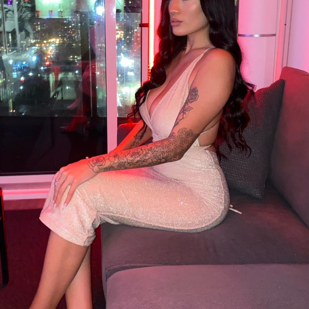 Gold Sparkly Bodycon Ruched Dress